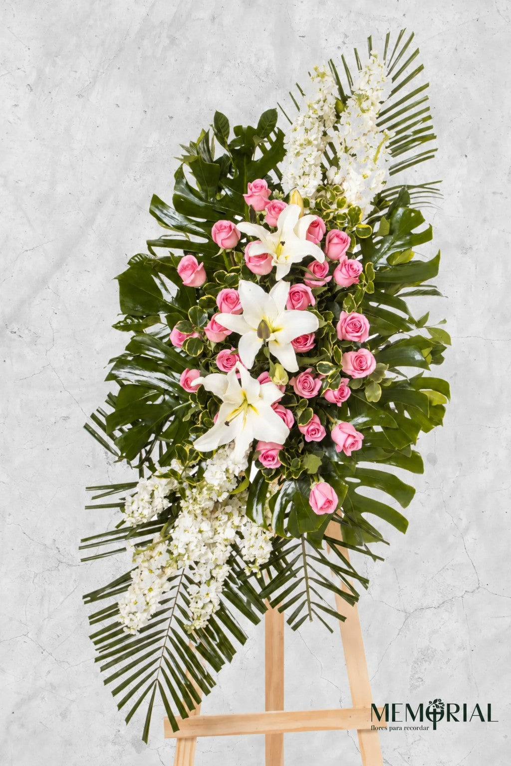 Lágrima de Condolencias de Rosas Lilas y Liliums – lágrima fúnebre para funeral en Lima