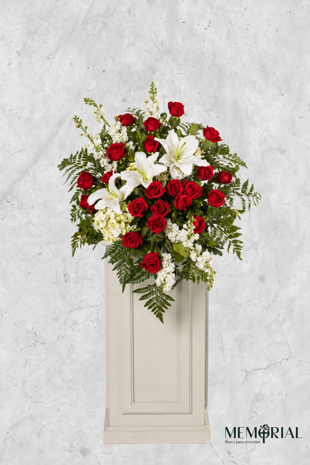 Lágrima de Piso con Rosas Lilas, Hortensia y Liliums – lágrima fúnebre para funeral en Lima