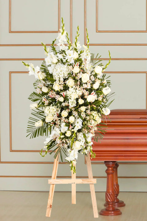 Lágrima de Condolencias de Hortensias y Rosas Blancas – lágrima fúnebre en Lima, vista 3